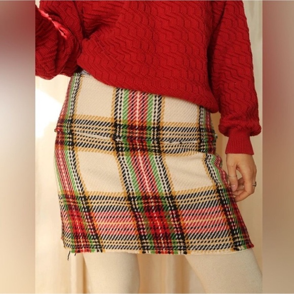 J. CREW Vintage Wool Plaid Mini Skirt size 4 - Picture 1 of 7